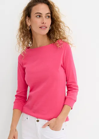 Longsleeve van biologisch katoen, Kleur: donkerpink