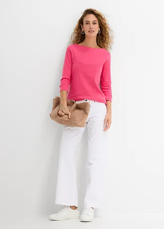 T-shirt manches longues 100% coton, Couleur: magenta