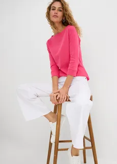 Bluzka z długim rękawem z czystej bawełny organicznej • ciemnoróżowy • sklep bonprix