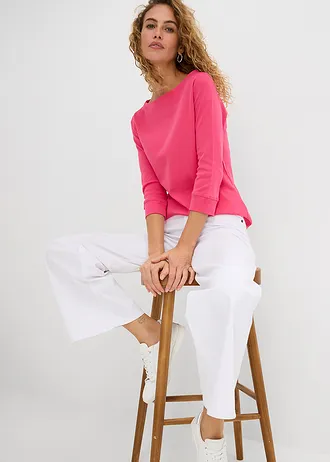 Longsleeve van biologisch katoen • donkerpink • bonprix online shop