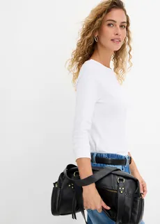 Bluzka z długim rękawem z czystej bawełny organicznej • biały • sklep bonprix