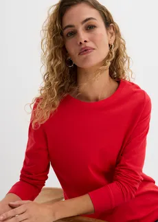 Dlouhé triko s kulatým výstřihem, dlouhý rukáv (5 ks v balení) • černá + jahodová + šedý melír + bílá + tmavě modrá • bonprix obchod