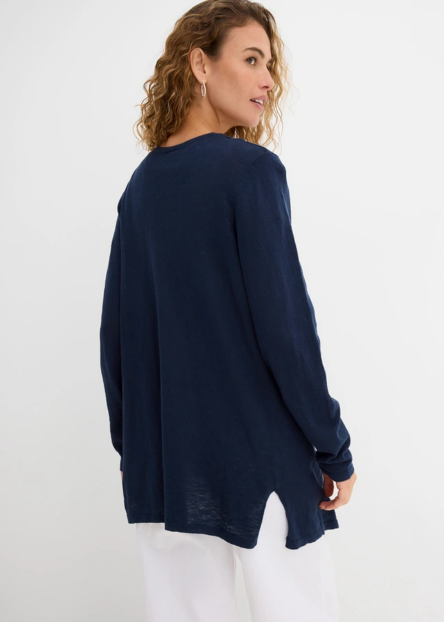 Gilet en maille 100% coton flammé • bleu foncé • product-page.page-title-suffix