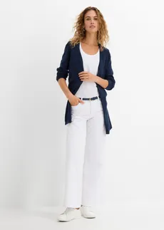 Pletený kabátek z čisté lehké bavlny s texturou slub • tmavě modrá • bonprix obchod