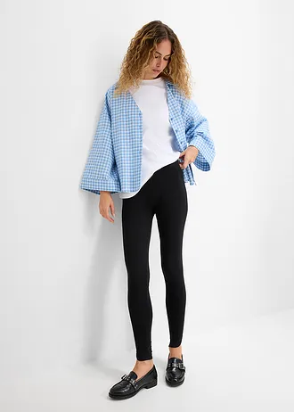 Enkellange legging, Kleur: zwart