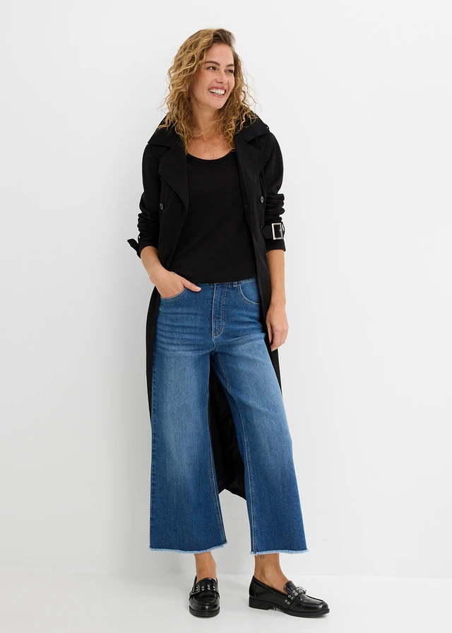 T-shirt doux en viscose extensible, Couleur: noir