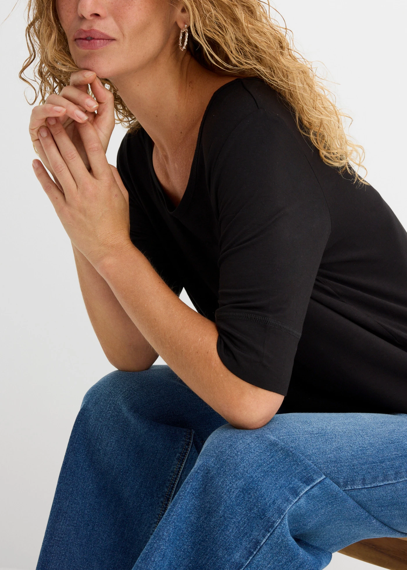 Tričko z jemné směsi s viskózou • černá • bonprix obchod