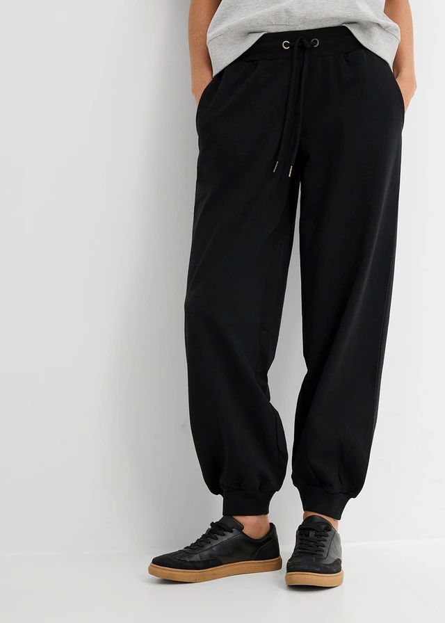 Pantalon de jogging, taille élastiquée, Couleur: noir
