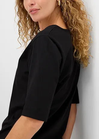 Nauwsluitend shirt, extra lang • zwart • bonprix online shop