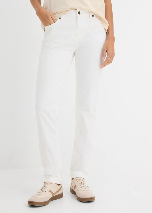 Stretch jeans high waist, straight • wit • product-page.page-title-suffix
