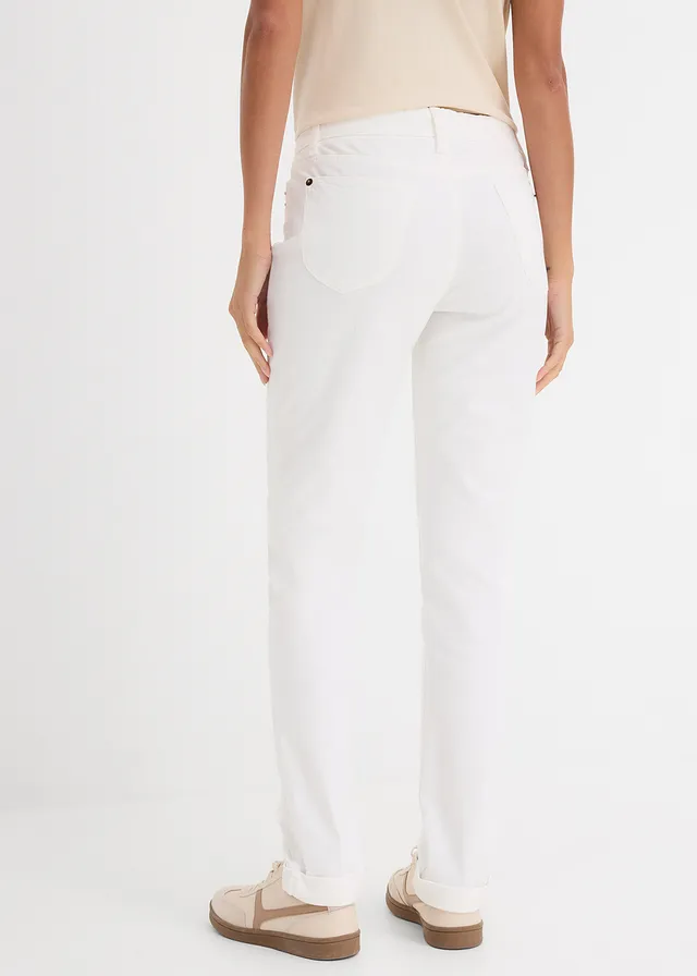 Jean droit taille mi-haute, extensible • blanc • product-page.page-title-suffix