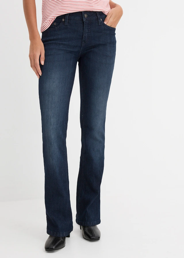 Jean bootcut taille mi-haute, extensible • bleu foncé used • product-page.page-title-suffix