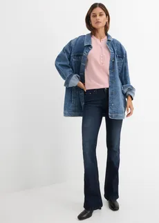 Džínsy, Mid Waist, Bootcut, streč • tmavomodrá denim used • obchod bonprix