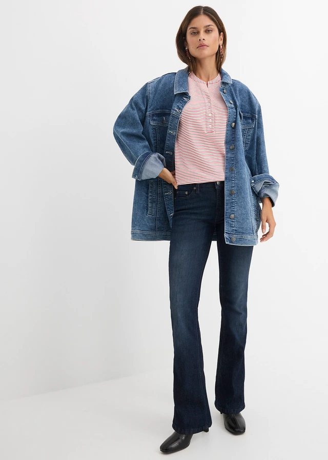 Jean bootcut taille mi-haute, extensible • bleu foncé used • product-page.page-title-suffix