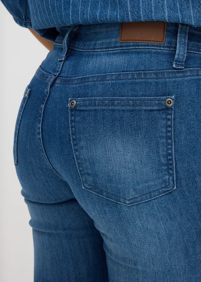 Bootcut džíny Mid Waist, strečové • modrá used • bonprix obchod