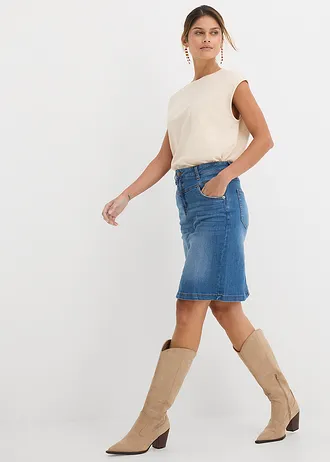 Strečová džínová sukně • modrý denim used • bonprix obchod