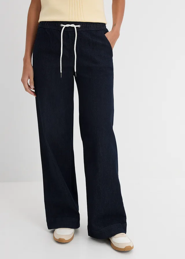Jean large taille mi-haute, extensible • bleu foncé denim • product-page.page-title-suffix