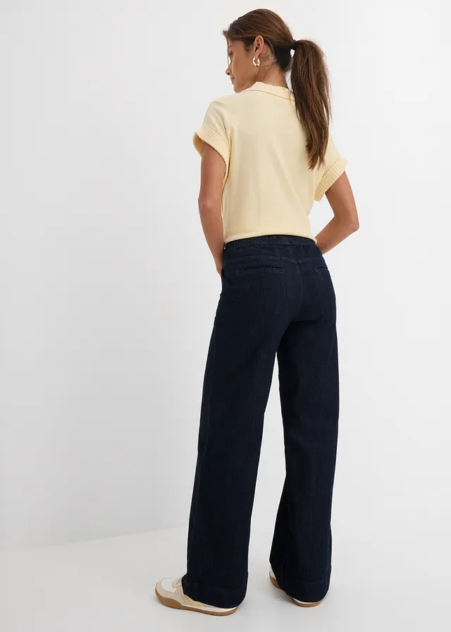 Jean large taille mi-haute, extensible • bleu foncé denim • product-page.page-title-suffix