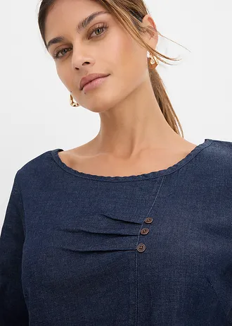 Sukienka dżinsowa ze stretchem • ciemnoniebieski "stone" • sklep bonprix