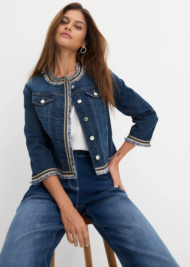 Veste en jean à franges • dark denim • product-page.page-title-suffix