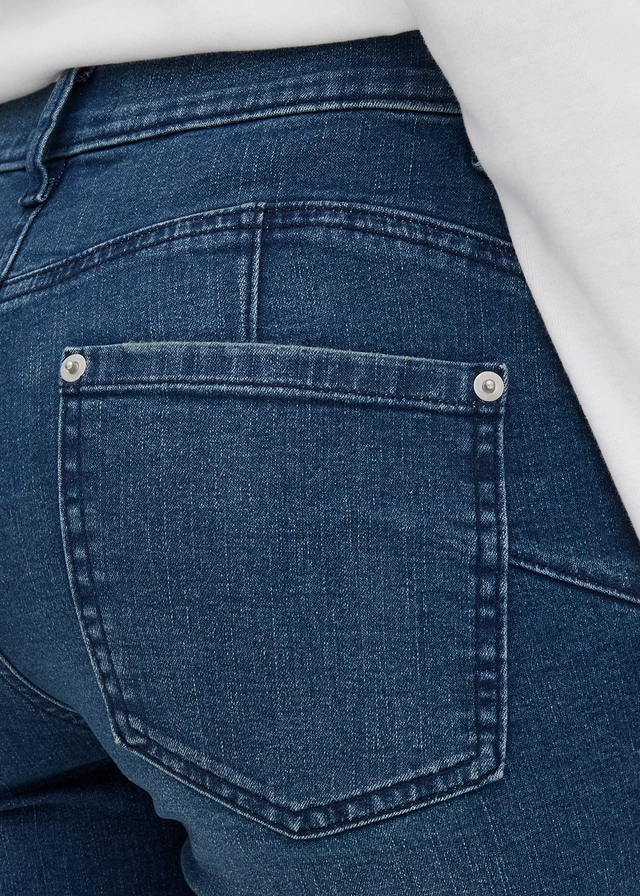 Skinny jeans, mid waist, cropped • donkerblauw denim • product-page.page-title-suffix