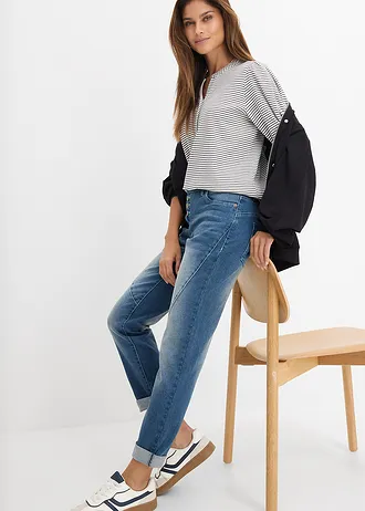 Strečové džíny Boyfriend, Low Waist • tmavě modrý denim used • bonprix obchod