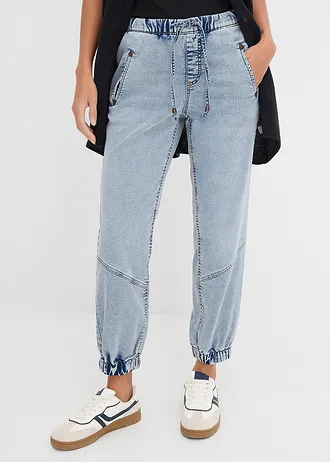 Strečové joggingové džíny, Mid Waist • modrá washed • bonprix obchod