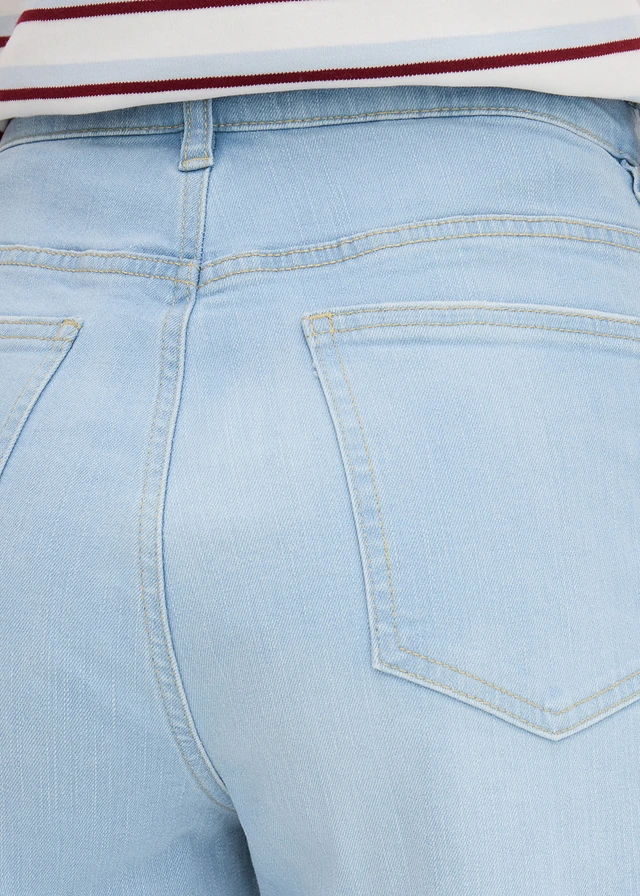 Jean barrel taille haute en coton • bleu clair denim • product-page.page-title-suffix