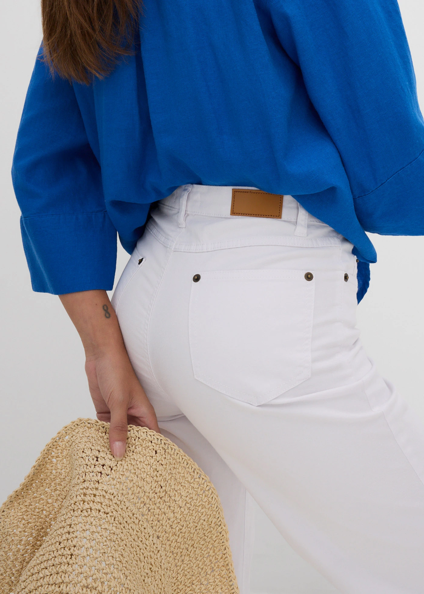 Strečové džíny Wide Leg, Mid Waist • bílý denim • bonprix obchod
