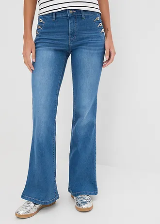 Bootcut jeans mid waist met biologisch katoen • blue stone • bonprix online shop