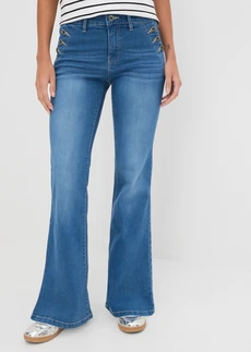 Flared jeans mid waist met biologisch katoen • blue stone • bonprix online shop
