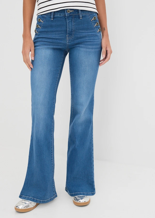 Jean flare, taille mi-haute • bleu stone • product-page.page-title-suffix