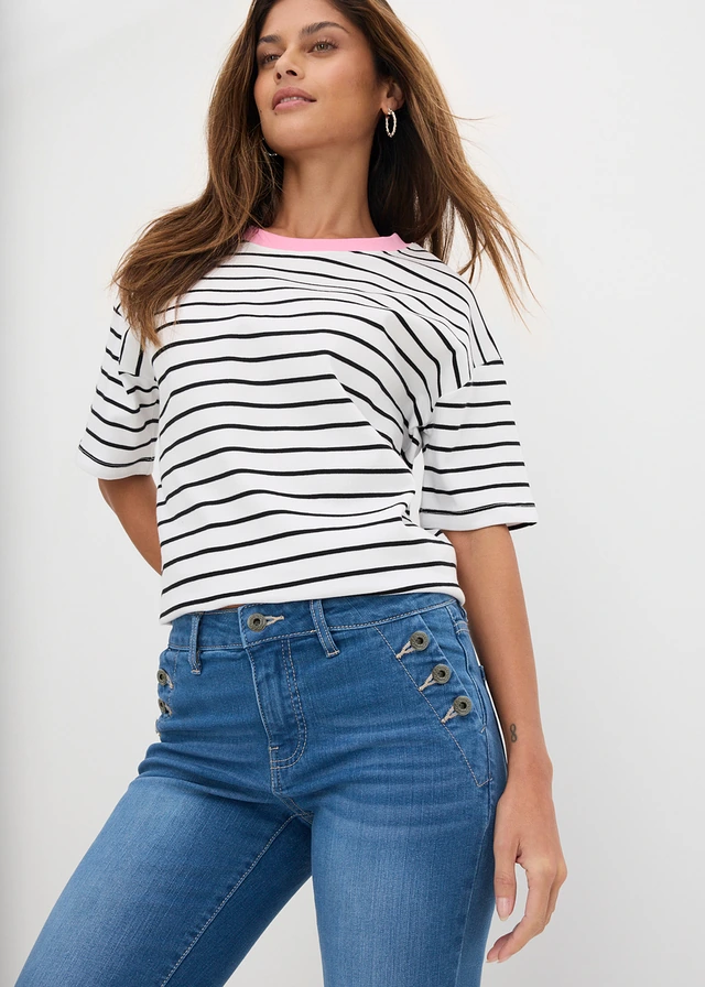 Flared jeans mid waist met biologisch katoen • blue stone • product-page.page-title-suffix