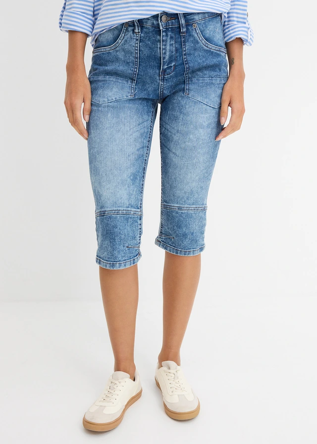 Stretch capri jeans, Kleur: lichtblauw