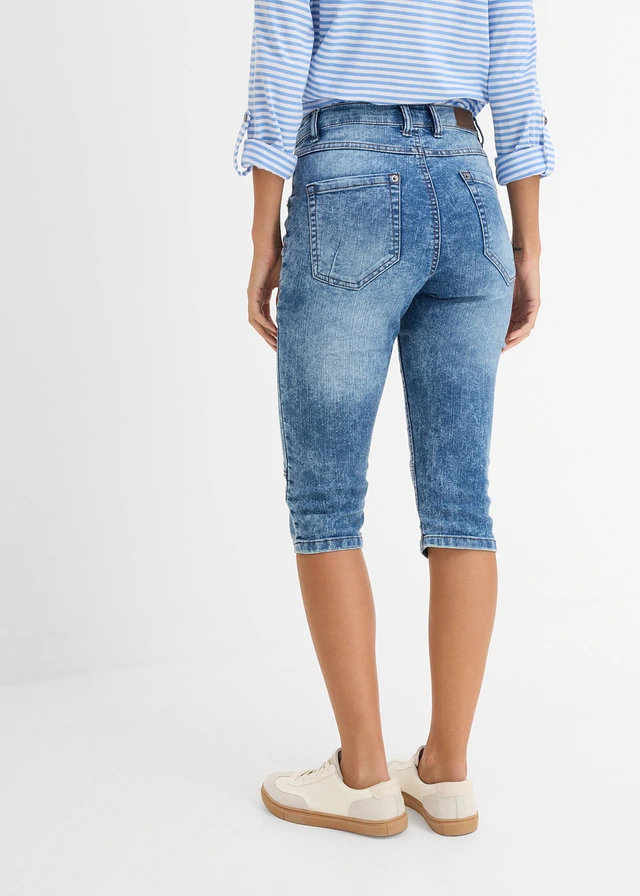 Stretch capri jeans, Kleur: lichtblauw