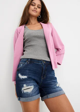 Jeans mid waist short met destroyed effecten • blauw denim • bonprix online shop