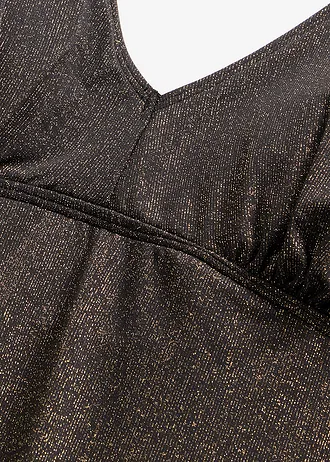 Tankini z połyskującego materiału (2 części) • czarny • sklep bonprix