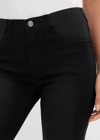 Skinny stretch jeans met mid waist • zwart denim • bonprix online shop