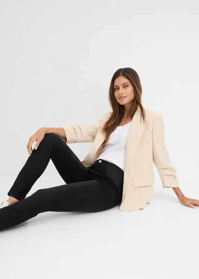 Jean skinny taille mi-haute, extensible • noir denim • product-page.page-title-suffix