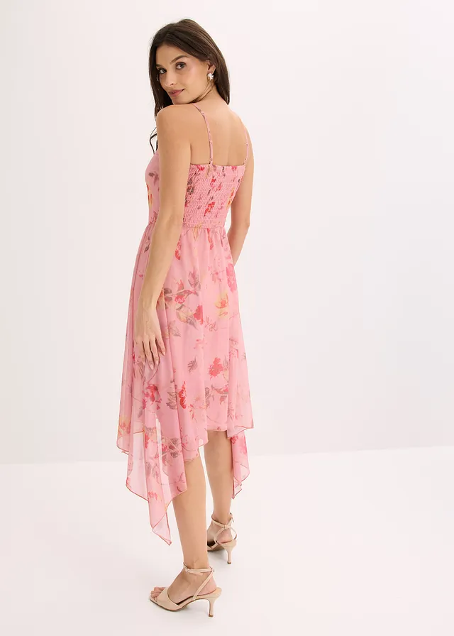Robe en jersey mesh délicat, Couleur: rose cendré floral