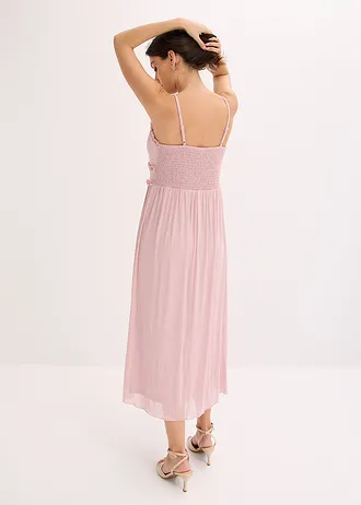 Rochie din jerse din plasă fină • roz cenușiu • magazin bonprix