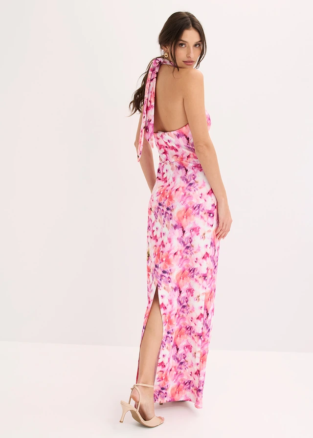 Robe de soirée avec fleurs appliquées, Couleur: rose vif-violet floral