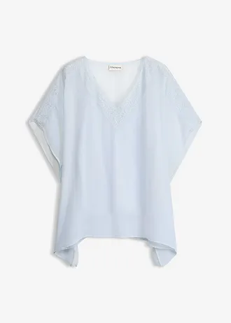 Tuniek met kanten inzetstuk, Kleur: poederblauw