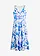Robe longue en satin brillant, Couleur: bleu floral