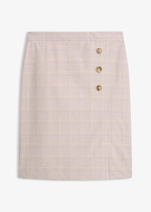 Jupe crayon à carreaux écossais • jaune clair/sable clair carreaux • Boutique bonprix