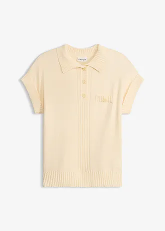 Sweter polo z bawełną