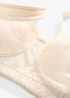Biustonosz odciążający bez fiszbinów z wyściełanymi ramiączkami • beżowy • sklep bonprix