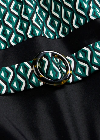 Badpak met riem, medium corrigerend • zwart-groen-wit grafische print • bonprix online shop