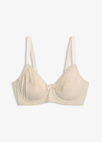 Sutien minimizer cu mesh • bej nisipiu • magazin bonprix