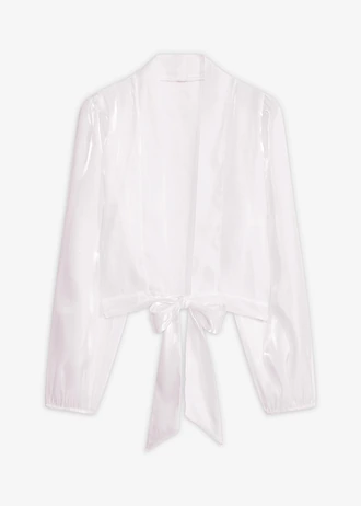 Bolero din tul fin cu detaliu de legat